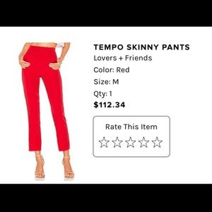 Lovers and friends red trouser